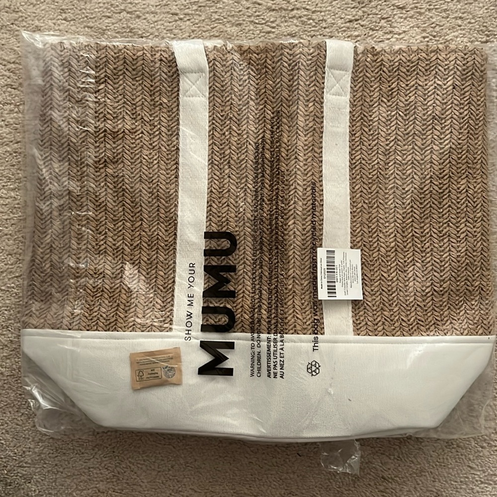 Show Me Your MuMu Tan and White Two-Tone Tote